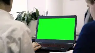 Office laptop with a green screen   Free Stock Video green screen video new green screen video