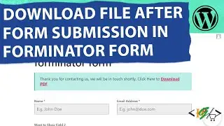 How to Download File After Form Submission in Forminator Form Builder in WordPress | PDF