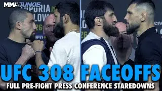 UFC 308 Full Pre-Fight Press Conference Faceoffs: Robert Whittaker vs. Khamzat Chimaev, More