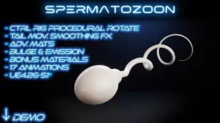 Spermatozoon Unity character asset with animations, 4k textures and material. unity v.2021+