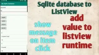 Get information from Sqlite database and display in list View | Sqlite to Listview