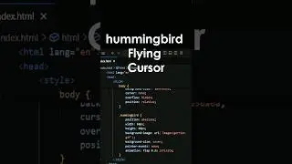 HummingBird Cursor Animation : Add a Touch to Your Website CSS and JavaScript #shorts #cssanimation