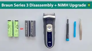 Braun Series 3 Electric Razor disassembly and battery replacement (original and AA NIMH batteries)