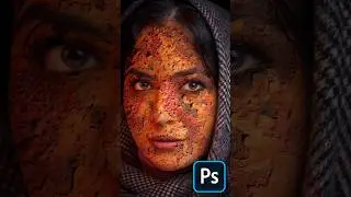 Photoshop Tutorial - Rust Face Portrait Effect In Photoshop #shorts #shortsfeed #photoshop