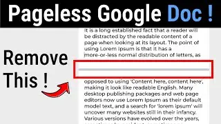 How to make google docs pageless