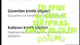 TELEFONA KİMLİK BİLGİLERİ VE GÜVENLİK SERTİFİKASI NASIL YÜKLENİR?