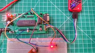 PIC 16F877A microcontroller and Pushbutton