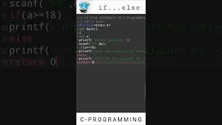 if...else in c programming | 