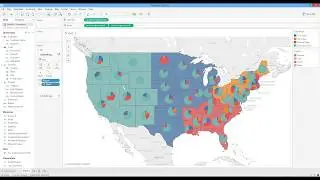 How to Overlay Pie Charts on Map in Tableau. [HD]