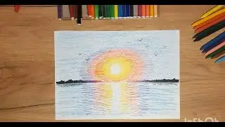 Как нарисовать море и закат? Легко и просто! Мастер-класс для детей. Поэтапное рисование.