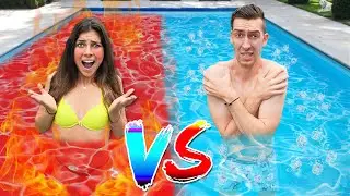 HOT vs COLD ZWEMBAD CHALLENGE! *Heet vs Ijskoud* 😱 #330