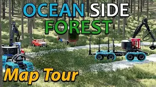 OCEAN SIDE FOREST MAP TOUR - MASSIVE AGRO-FORESTRY MAP!🌲🚜 FS22 | GRAINMAN TRAVELS✈️