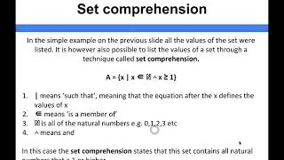Algorithms - Set comprehension