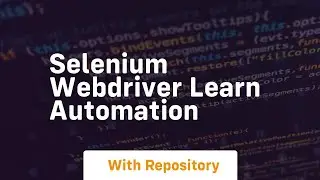 selenium webdriver learn automation