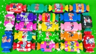 Candies Slime: Finding Paw Patrol Clay: Ryder, Chase, Marshall,...Satisfying ASMR Video