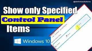 How to Show only Specified Control Panel Items in Windows 10 | Show only Specific Control Panel Item