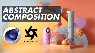 Octane Render Cinema 4D Abstract Composition - Studio Lighting, Pastel