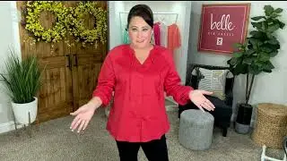 Belle by Kim Gravel Belle Tencel Blouson Sleeve Blouse on QVC