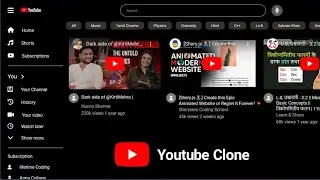 How to design A YouTube Clone with HTML CSS | YouTube Clone Design | lifetime Coding