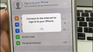 Connect to the Internet to sign in to your iPhone.