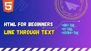 12 Line Through Text in HTML | HTML del tag, HTML s tag, HTML strike tag