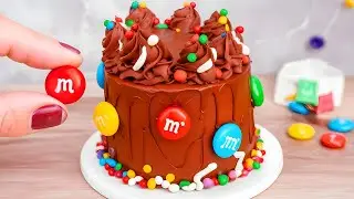 🎂 SWEET Miniature Chocolate M&M Cake 🍫 Satisfying Miniature Tiny Yummy Chocolate Cake Recipe