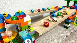 Marble run block course ☆ 2 automatic elevators & HABA slope