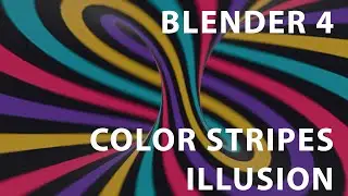 Blender 4 Color stripes Illusion Tutorial #videosforfreeeducation