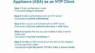 How to configure a Cisco ASA to synchronize it's clock with a Network Time Protocol (NTP) Server.