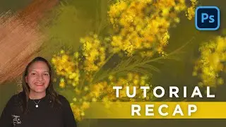 Painting a Mimosa flower in Photoshop - New Multicolor Photoshop Brushes - Tutorial Recap