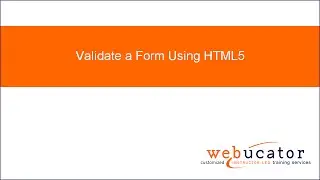 Validate a Form Using HTML5