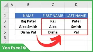 Split Full Name to First and Last Name in Excel