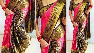 Paithani silk saree drape/Silk saree draping/Saree Pleats Trick/silk saree wearing idea/Saree porar