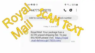 Royal Mail delivery SCAM TEXT