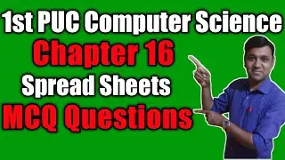 1st puc computer science mcq questions and answers on chapter 16 Spreadsheets
