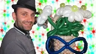 Корзина с цветами из шариков шдм аэродизайн ★ basket of balloons
