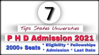 Phd admission 2021 | latest phd admission 2021 | latest phd application form 2021 | Phd admission