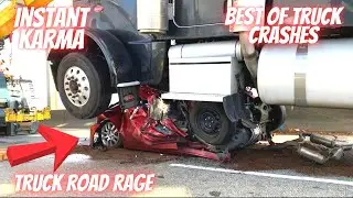 BEST OF TRUCKS #7, TRUCKS CRASHES, ROAD RAGE, BRAKE CHECK, DRIVING FAILS, INSTANT KARMA