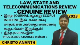 Christo Ananth - Law, State and Telecommunications Review -Revista de Direito- Scopus Review - Tamil