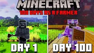 I Spent 100 Days As a FARMER in Minecraft... Here's What Happened