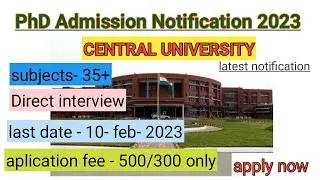 latest PhD admission Notification 2023-24/central university/IGNTU #phdadmissionnotification2023