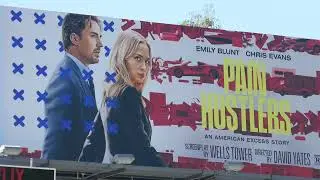 Chris Evans Emily Blunt Pain Hustlers Billboard Sunset Blvd Los Angeles California USA Oct 14, 2023