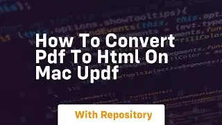 How to convert pdf to html on mac updf