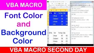 How to change font and background color using VBA in Excel , Change Font and Background color using