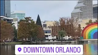 Lake Eola Park Orlando центральный парк Новый год в Орландо на лебедях Зима во Флориде