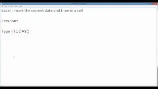 Excel : Insert the current date and time in a cell