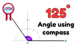 How to construct an 125-degree angle using a compass