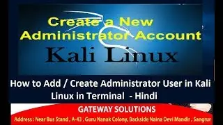 How to Add / Create Administrator User in Kali Linux   - Hindi