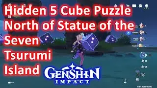 Hidden 5 Cube Puzzle North of Statue of the Seven Tsurumi Island Genshin Impact