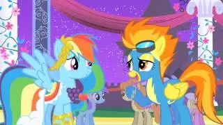 Rainbow Dash - Rainbow Dash rescues Soarin's big apple pie. (full scene)